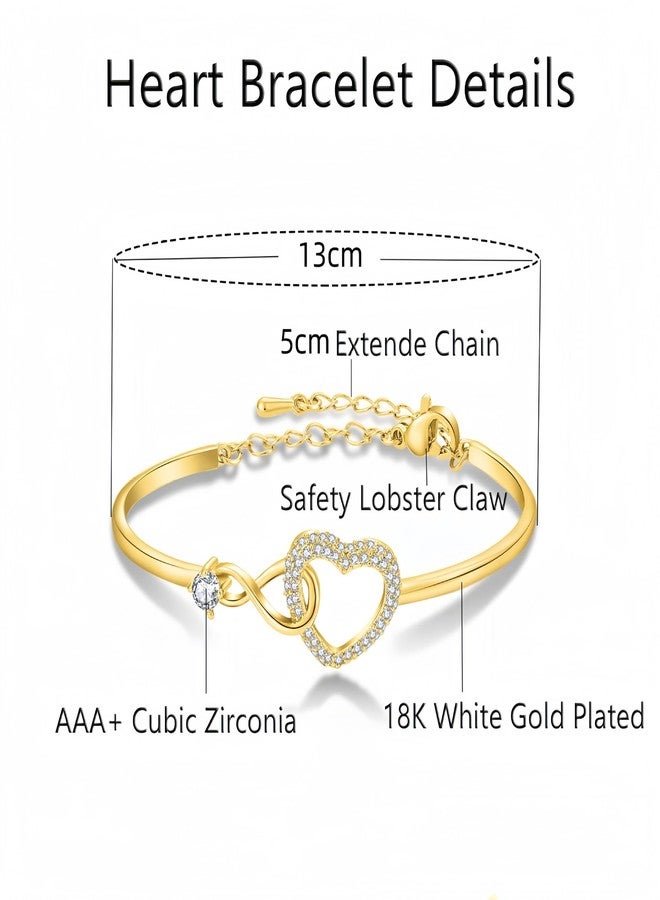 DivaGlamz To My Daughter Forever Connected Bracelet, Infinity Forever Love Heart Bracelets You Are Always In Mine From Mom Cubic Zirconia Adjustable Inspirational Gift Jewelry (Infinite Love Silver-Pink) - Image 3